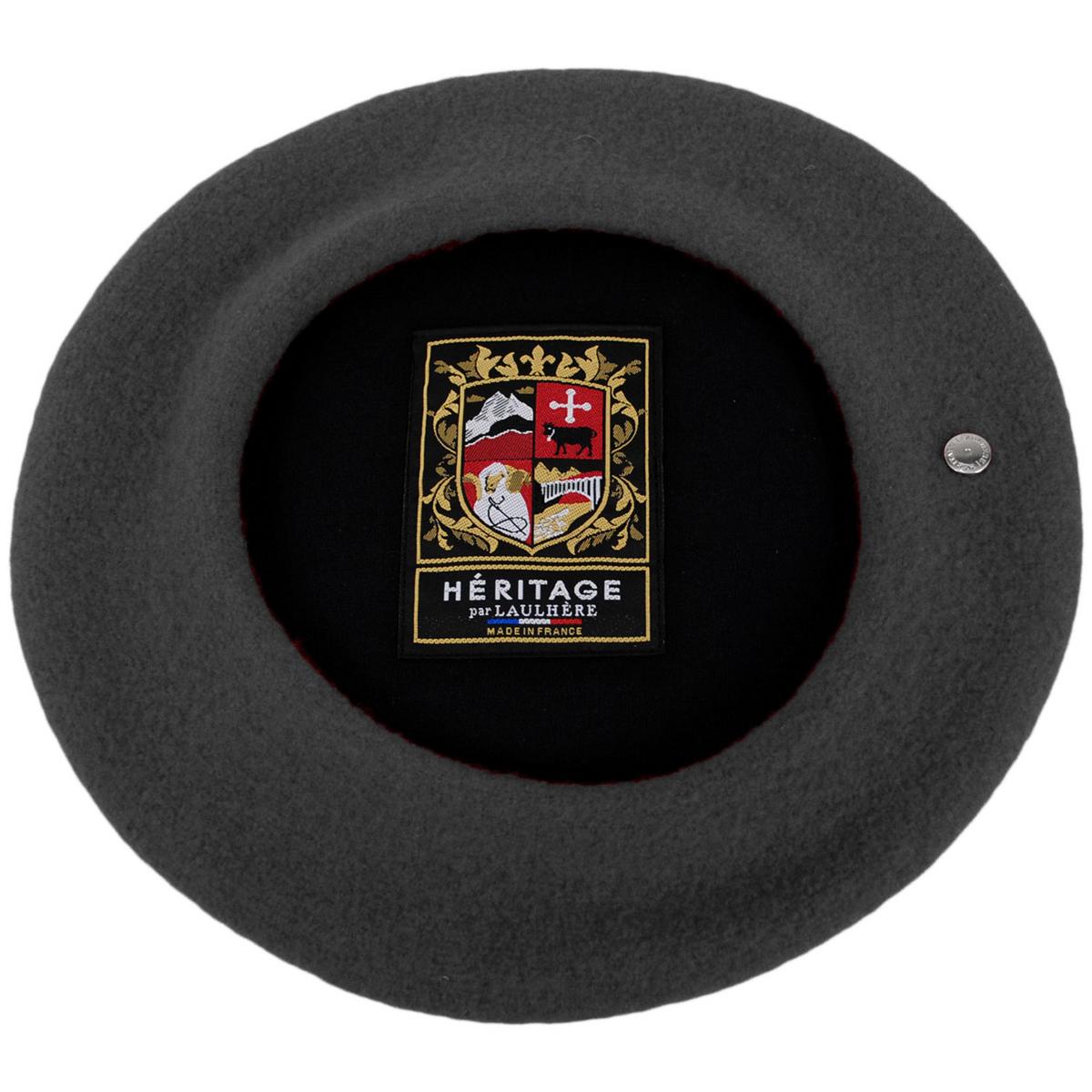 Heritage par Laulhere | Authentique Classic Wool Beret | 151058 | under | CHARCOAL