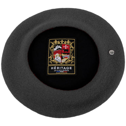 Heritage par Laulhere | Authentique Classic Wool Beret | 151058 | under | CHARCOAL