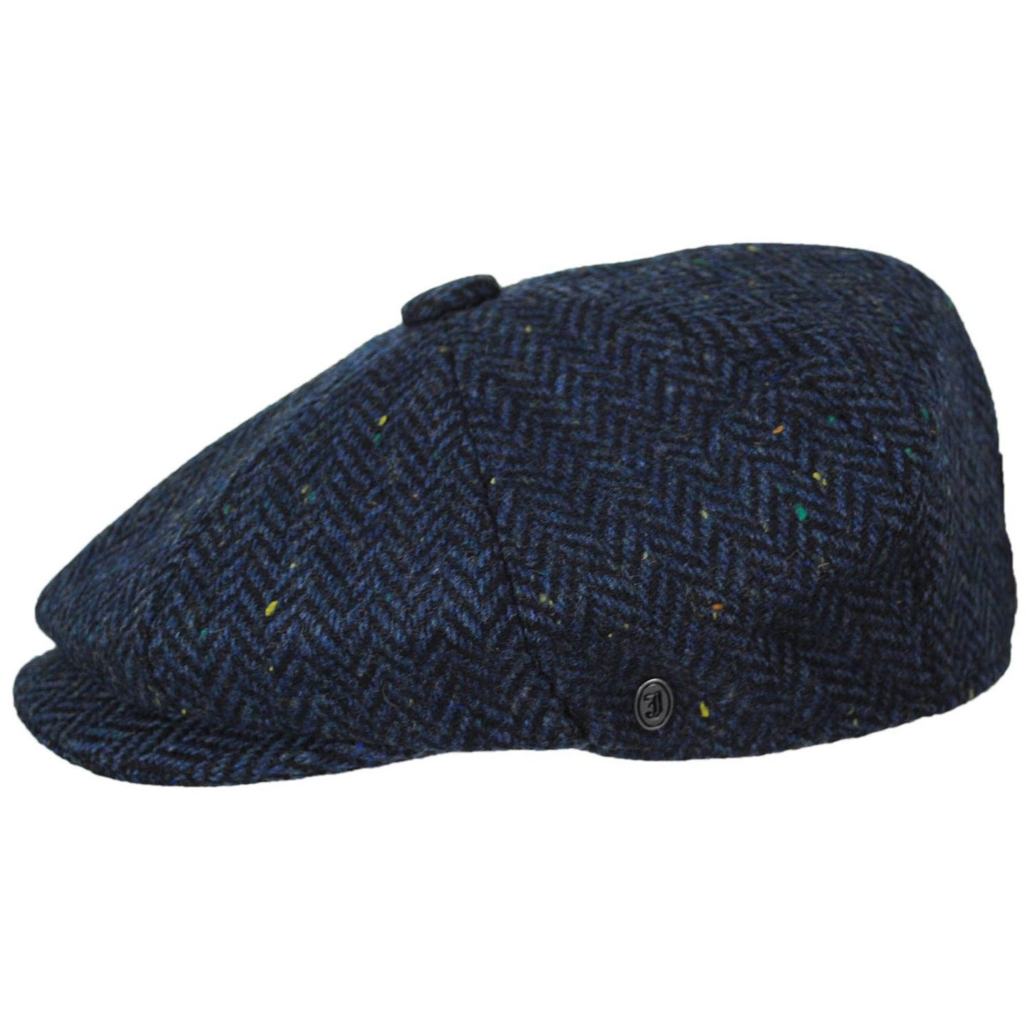 Jaxon Hats | Cambridge Herringbone Wool Newsboy Cap | 167778 | profile | NAVY BLUE