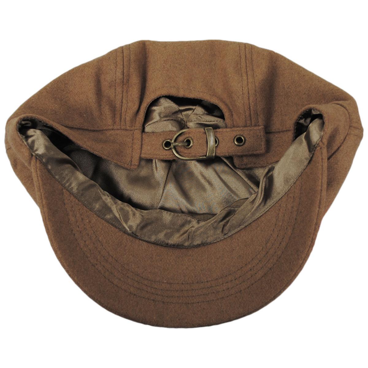 sur la tete | Wool Blend Spitfire Newsboy Cap | 167554 | under | CAMEL