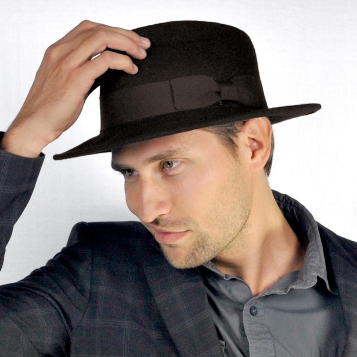 Jaxon Hats | C-Crown Crushable Wool Felt Fedora Hat | 135003 | lsmtwo | BROWN