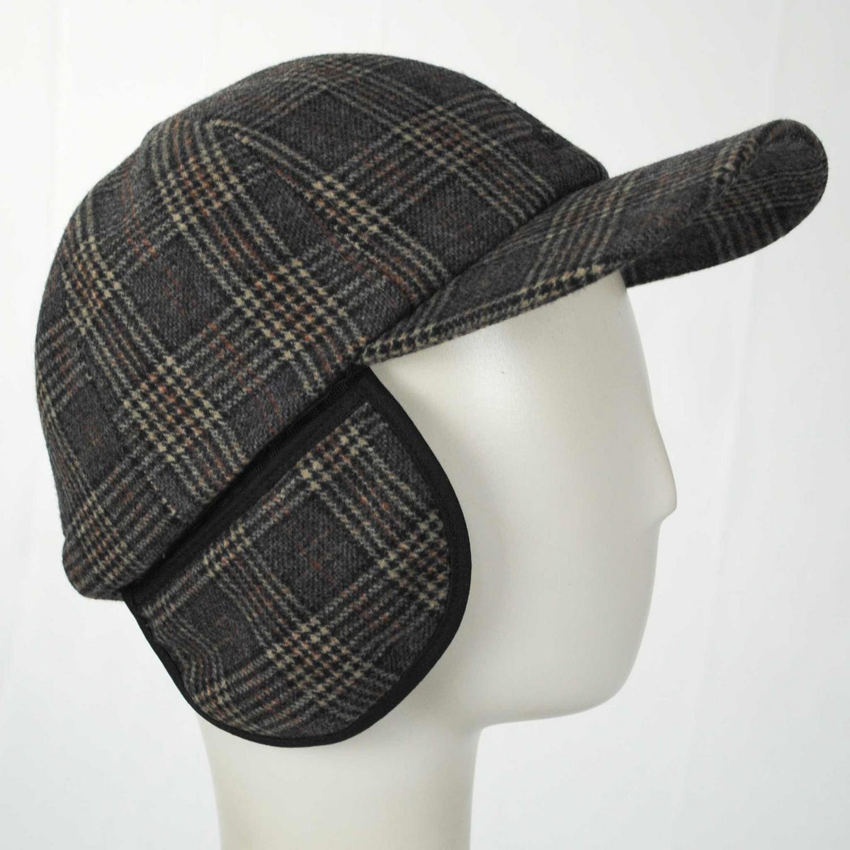 Kangol | Plaid Earflaps Strapback Baseball Cap | 201196 | profiletwo | GREY MULTI