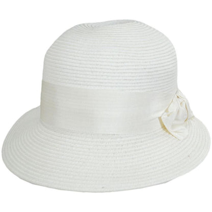 Physician Endorsed | Spectator Toyo Straw Blend Cloche Hat | 102776 | lead | WHITE
