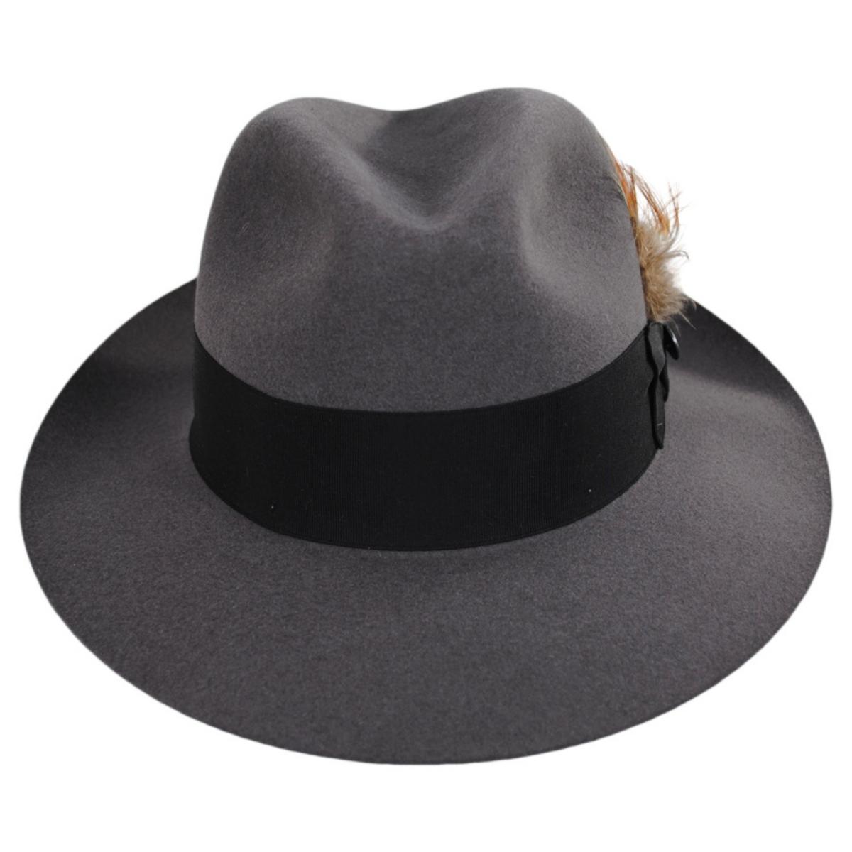 Stetson | Temple Fur Felt Fedora Hat | 130608 | front | CARIBOU