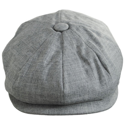 Baskerville Hat Company | Cheltenham Wool Twill Newsboy Cap | 167667 | front | HEATHER GREY