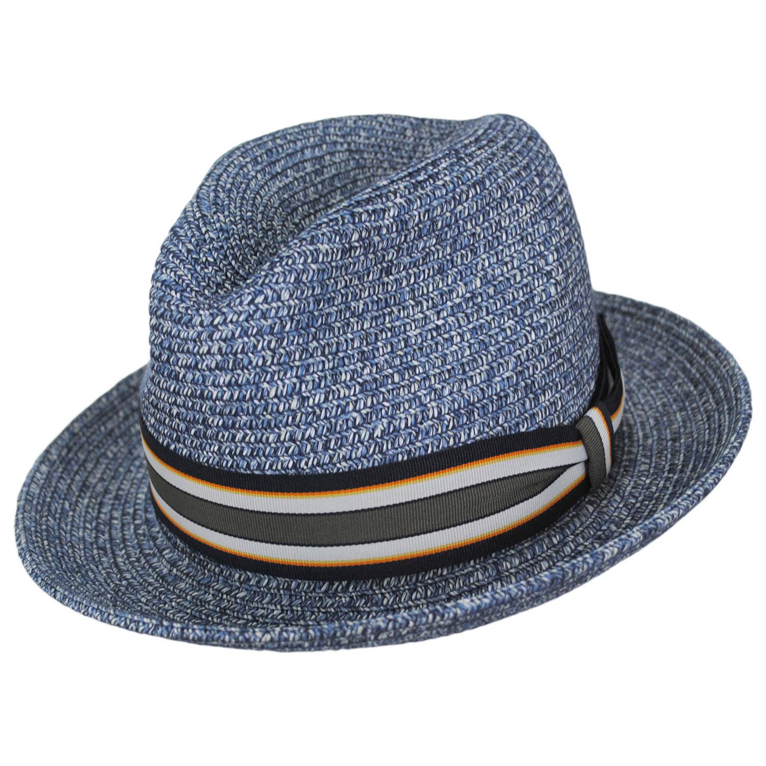 Bailey 1922 | Salem Braided Toyo Straw Fedora Hat - Heather Blue | 127810HB | lead | HEATHER BLUE