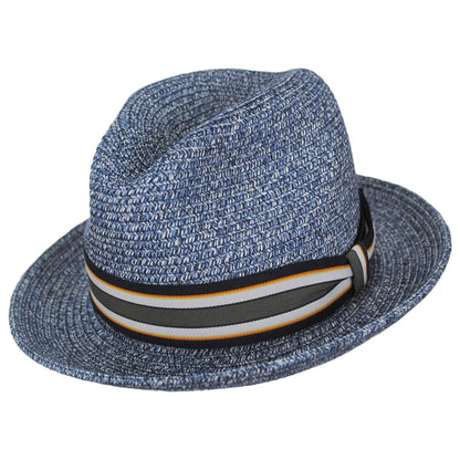Bailey 1922 | Salem Braided Toyo Straw Fedora Hat - Heather Blue | 127810HB | lead | HEATHER BLUE