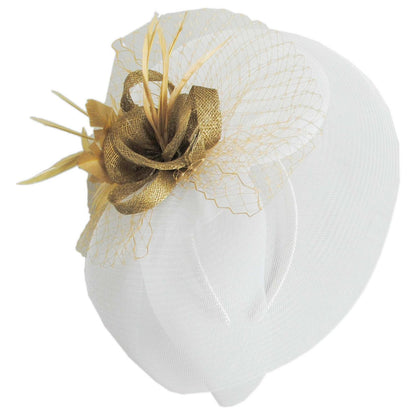 Kathy Jeanne | Petite Couronne Fascinator | 122458 | lead | WHITE/TAN