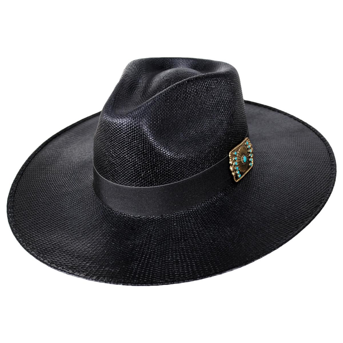 Charlie 1 Horse | Black Opal Bangora Straw Rancher Fedora Hat | 101677 | lead | BLACK