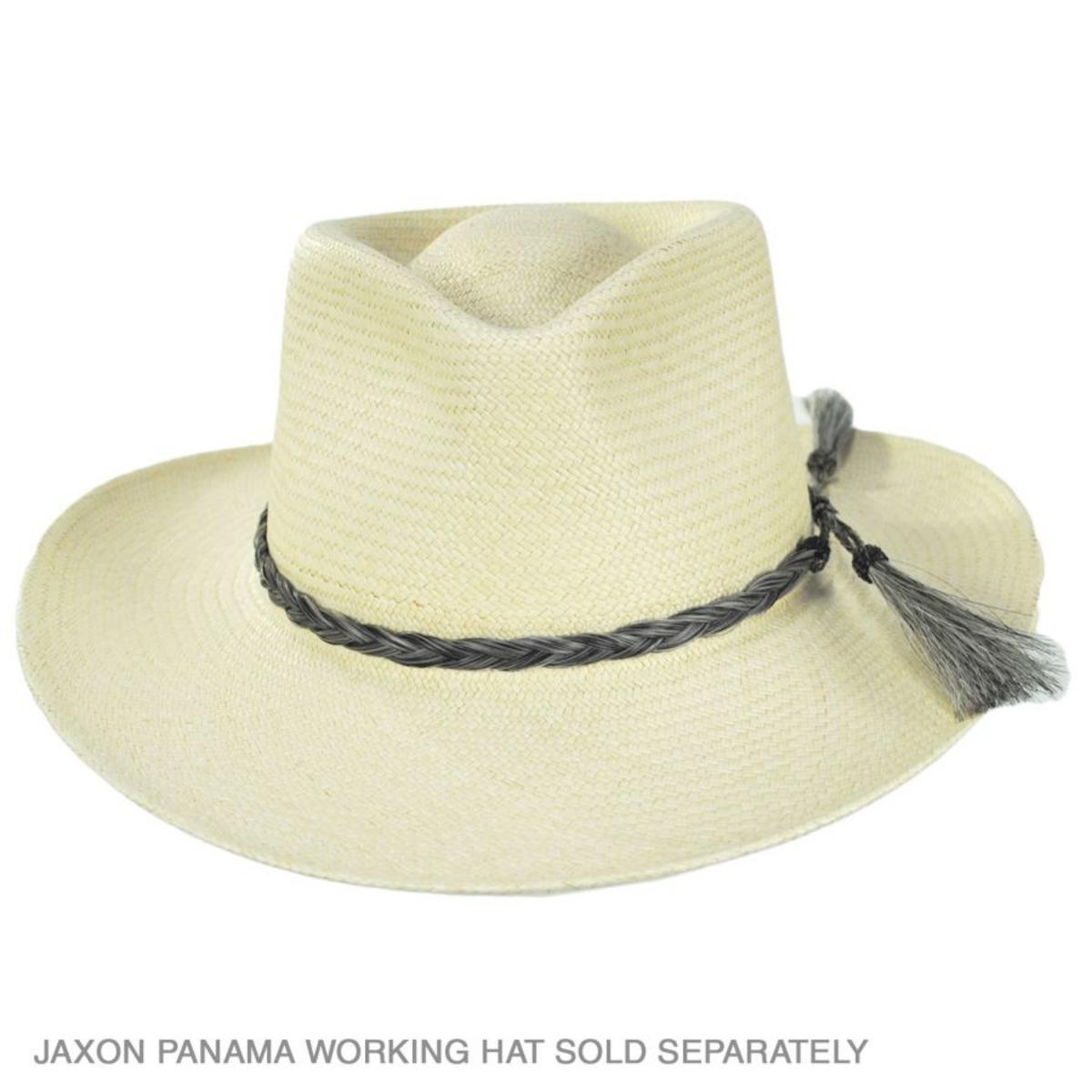 3 Regions Trade Co. | Solid Color Horse Hair Braid Double Tassel Hat Band | 601701 | profile | GREY