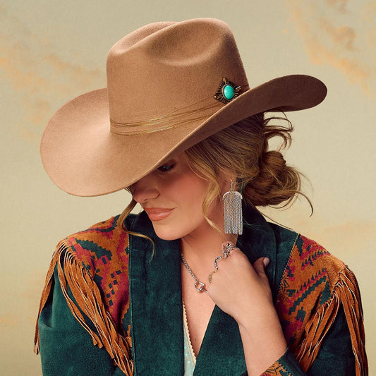Charlie 1 Horse | Lainey Wilson Keep On Strumming Wool Felt Western Hat | 124963 | lsfone | FAWN
