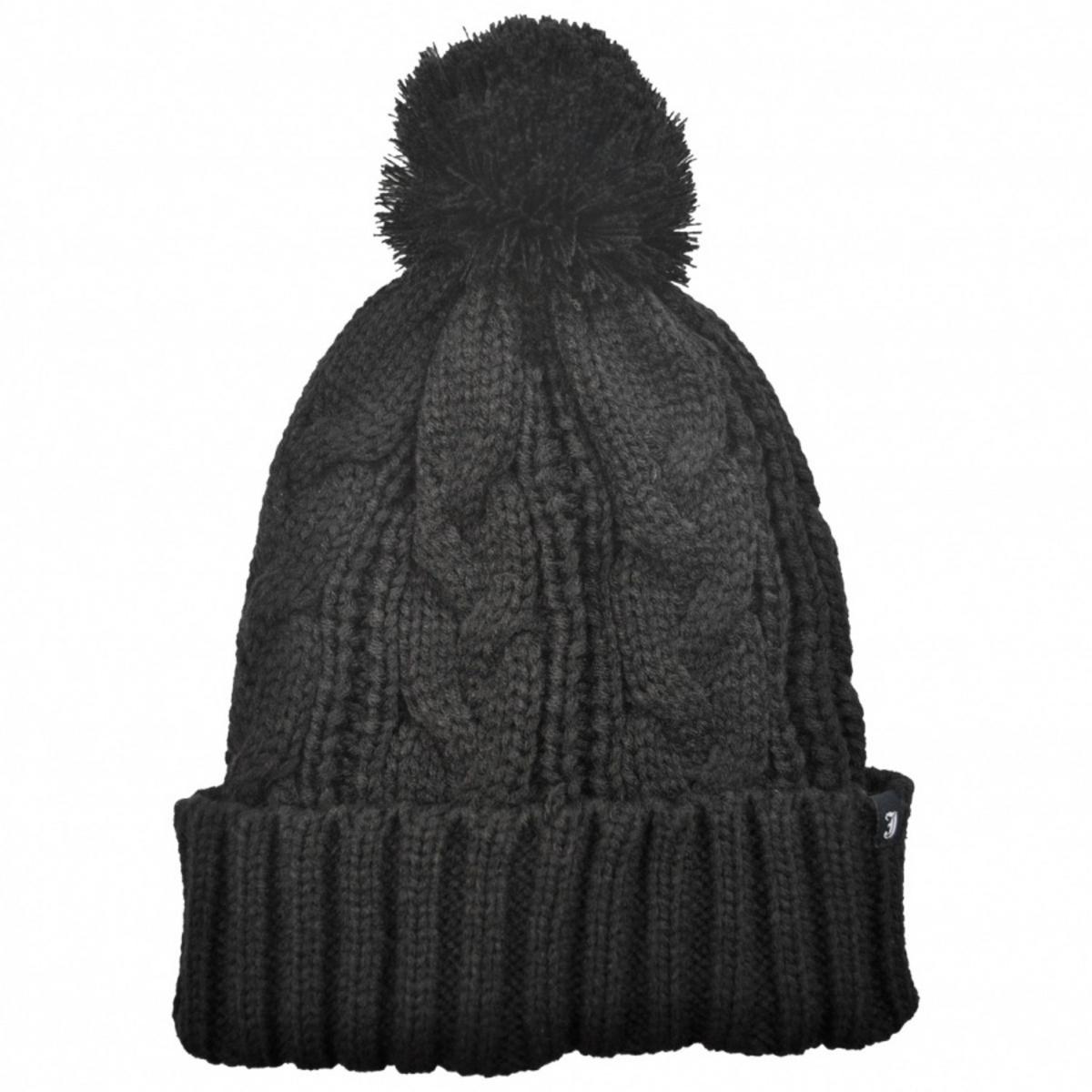 Jaxon Hats | Brooklyn Pom Knit Beanie Hat | 502913 | lead | BLACK