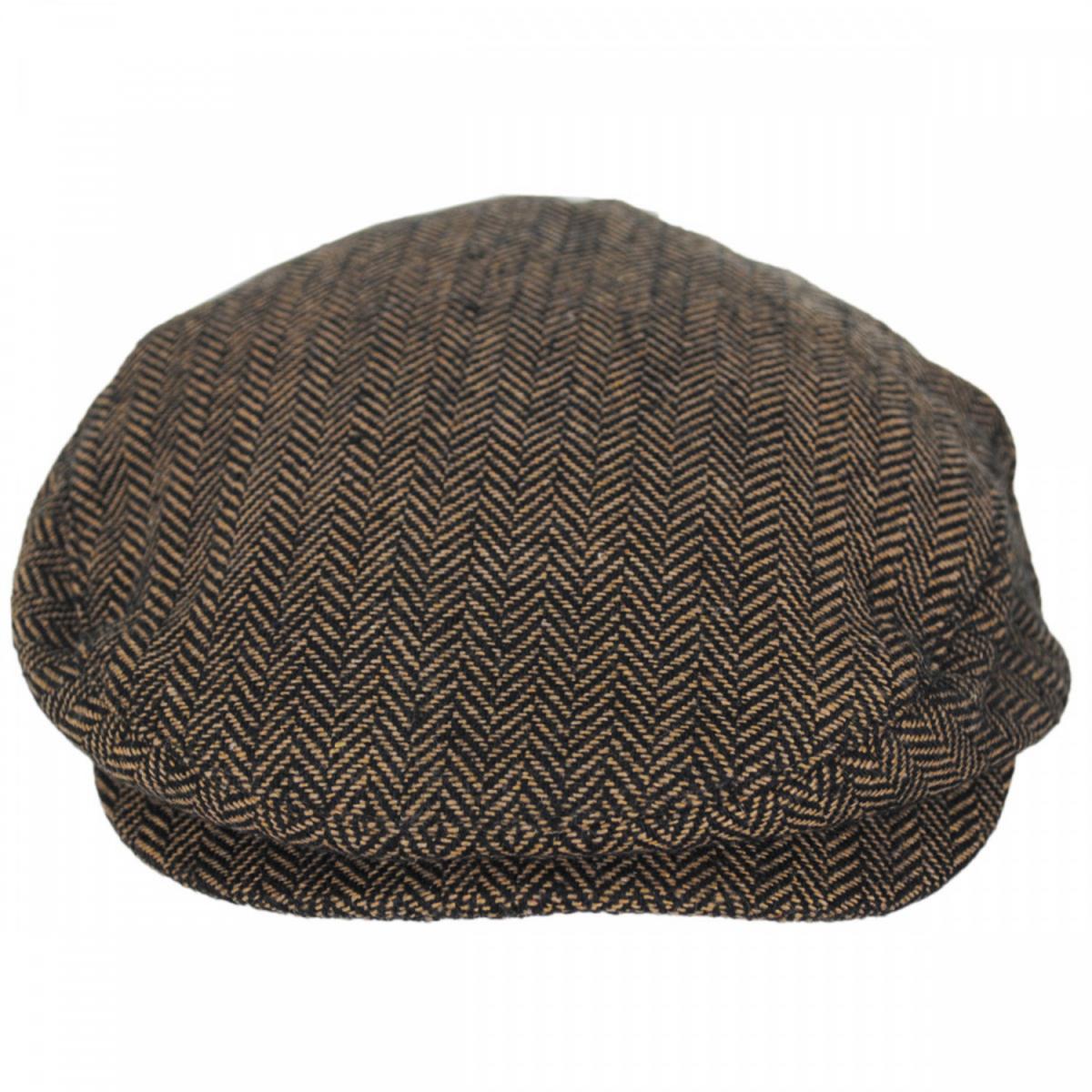BRIXTON HATS | Hooligan Herringbone Wool Blend Ivy Cap | 161516 | front | BROWN/KHAKI