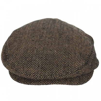 BRIXTON HATS | Hooligan Herringbone Wool Blend Ivy Cap | 161516 | front | BROWN/KHAKI