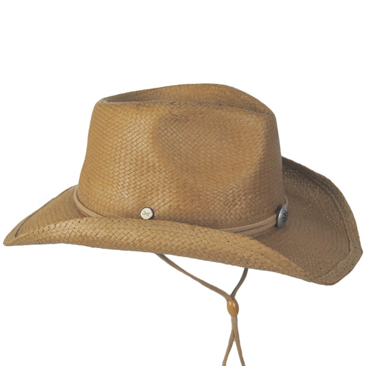 Dorfman Pacific | Chincord Toyo Straw Western Hat | 126150 | profile | TOBACCO