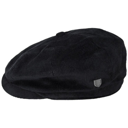 BRIXTON HATS | Brood Baggy Cotton Corduroy Newsboy Cap | 161549CD | profile | BLACK CORDUROY