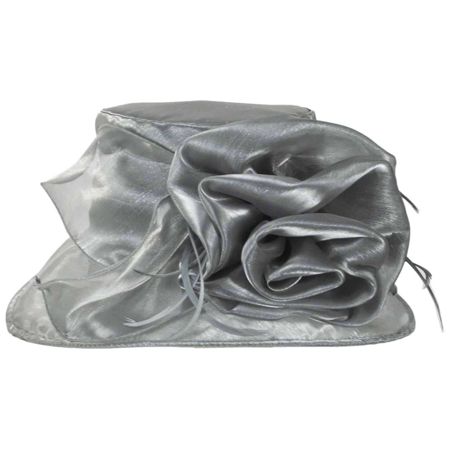 Sophia | Grand Rose Organza Dress Hat | 122963 | profile | GREY