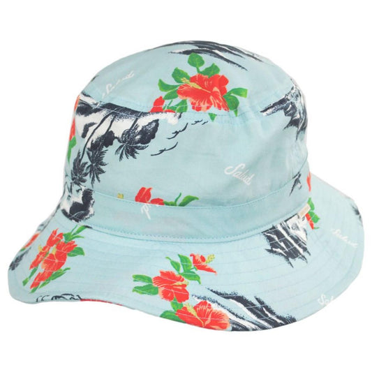 BRIXTON HATS | Petra Luau Print Packable Bucket Hat - FINAL SALE | 185547 | lead | CANAL BLUE