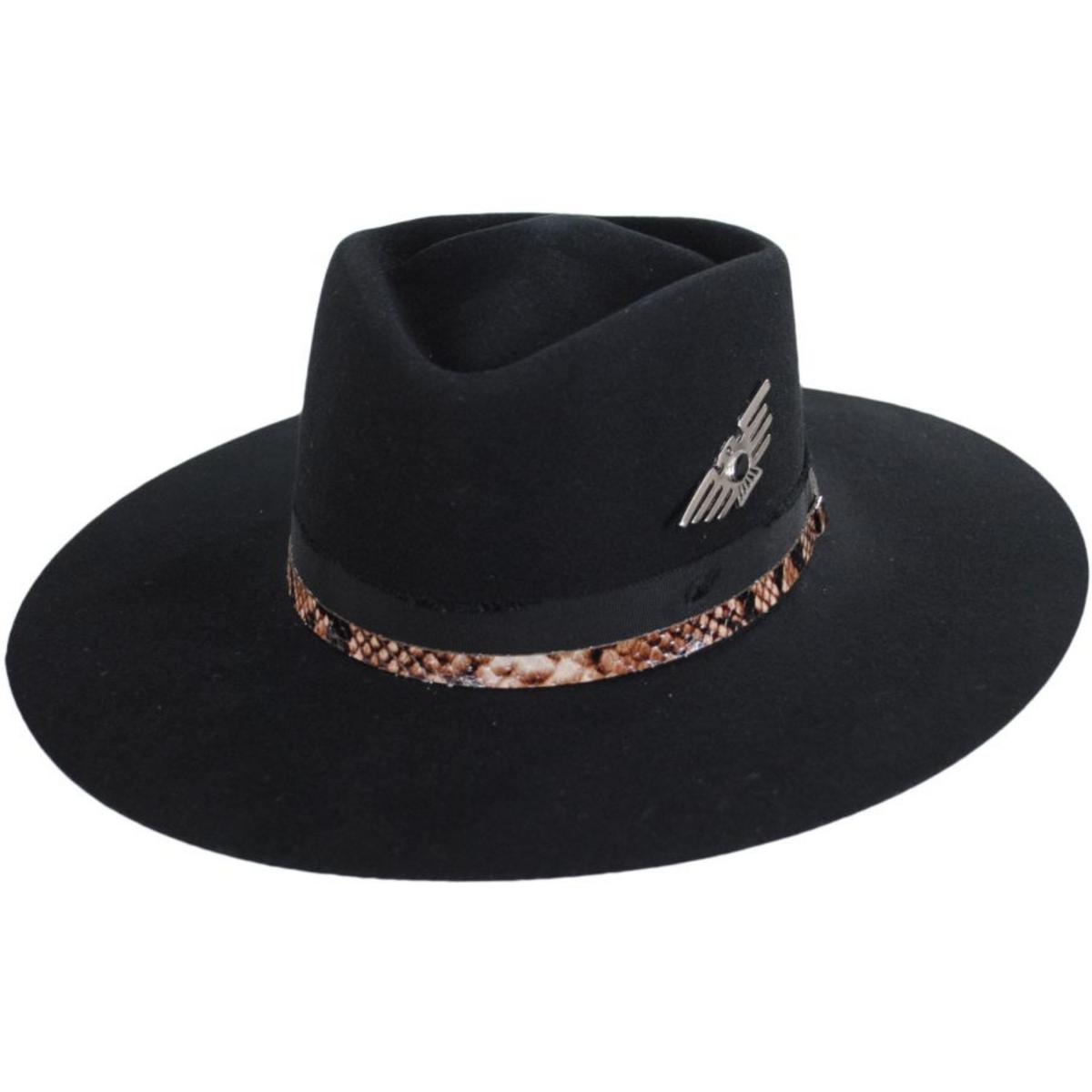 Renegade | Ember Wool Felt Cross Crown Rancher Hat | 100812 | lead | BLACK
