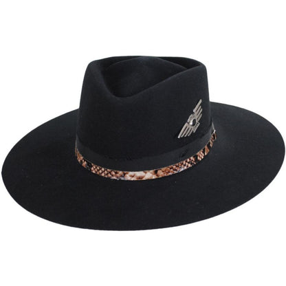 Renegade | Ember Wool Felt Cross Crown Rancher Hat | 100812 | lead | BLACK