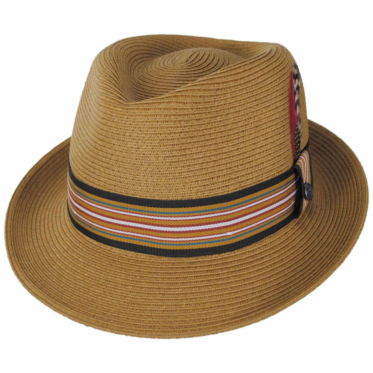Jaxon Hats | Ridley Toyo Straw Trilby Fedora Hat | 129000 | lead | CHESTNUT