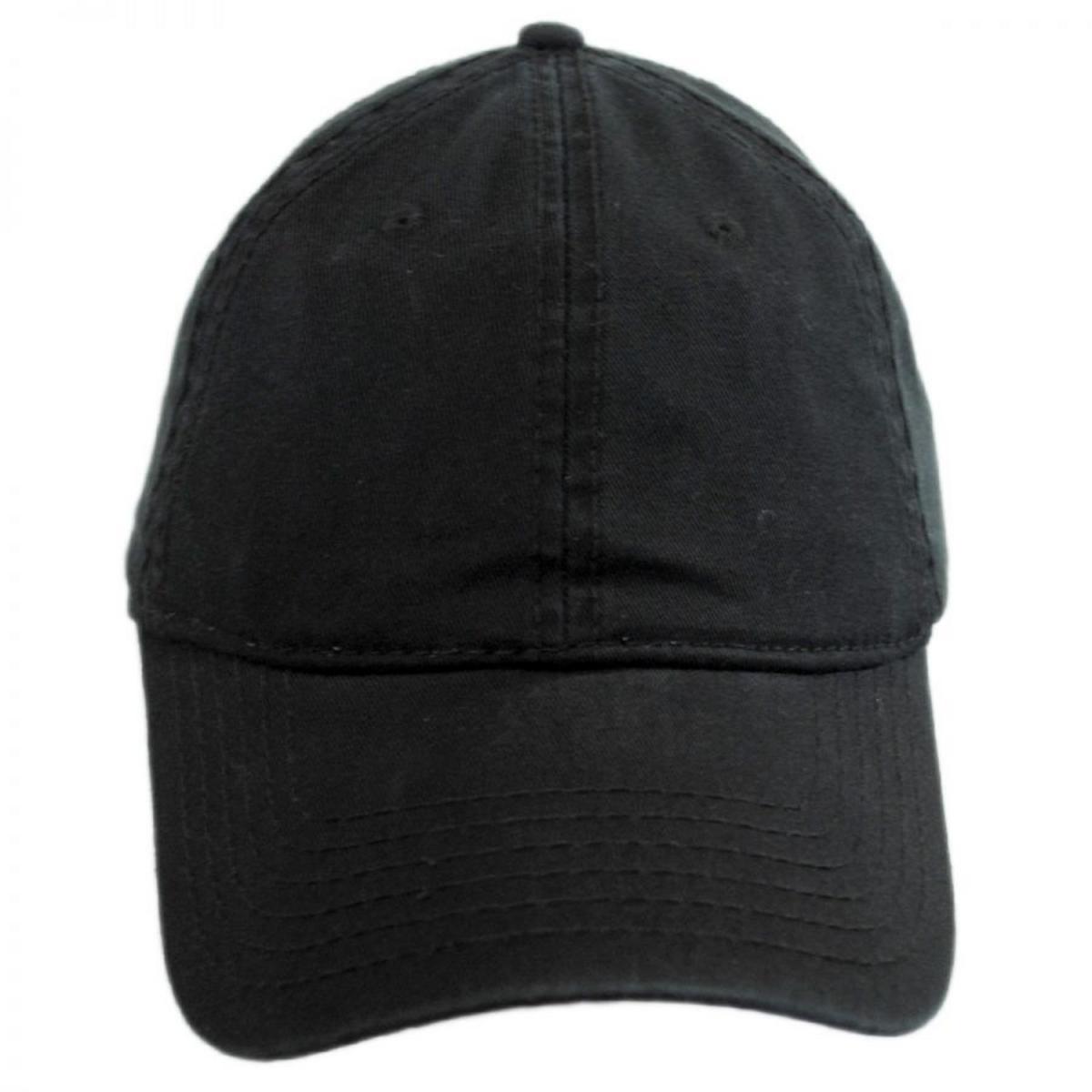 Otto | LoPro Washed Cotton Twill Strapback Baseball Cap Dad Hat | 201407 | front | BLACK