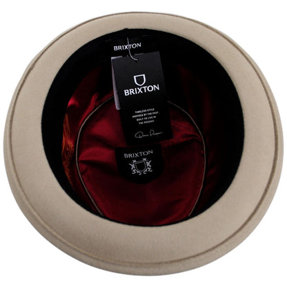BRIXTON HATS | Stout Wool Felt Diamond Crown Fedora Hat - Sand/Dark Sand | 135602SDS | under | SAND/DARK SAND