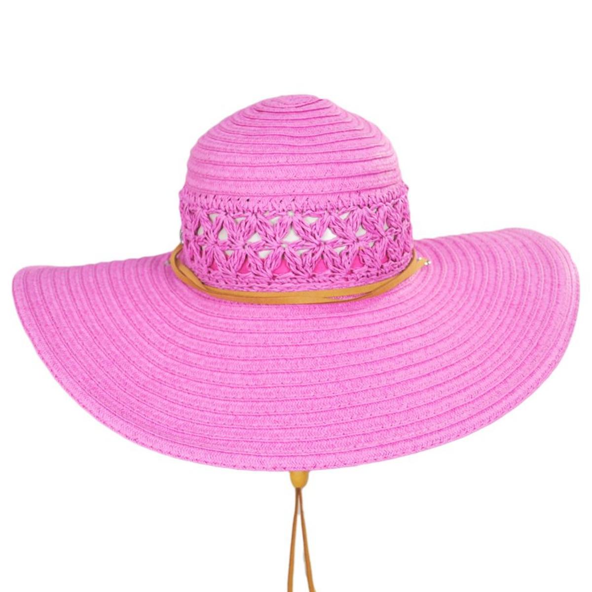 Cappelli | Mary Toyo Straw Swinger Hat | 101275 | front | FUCHSIA