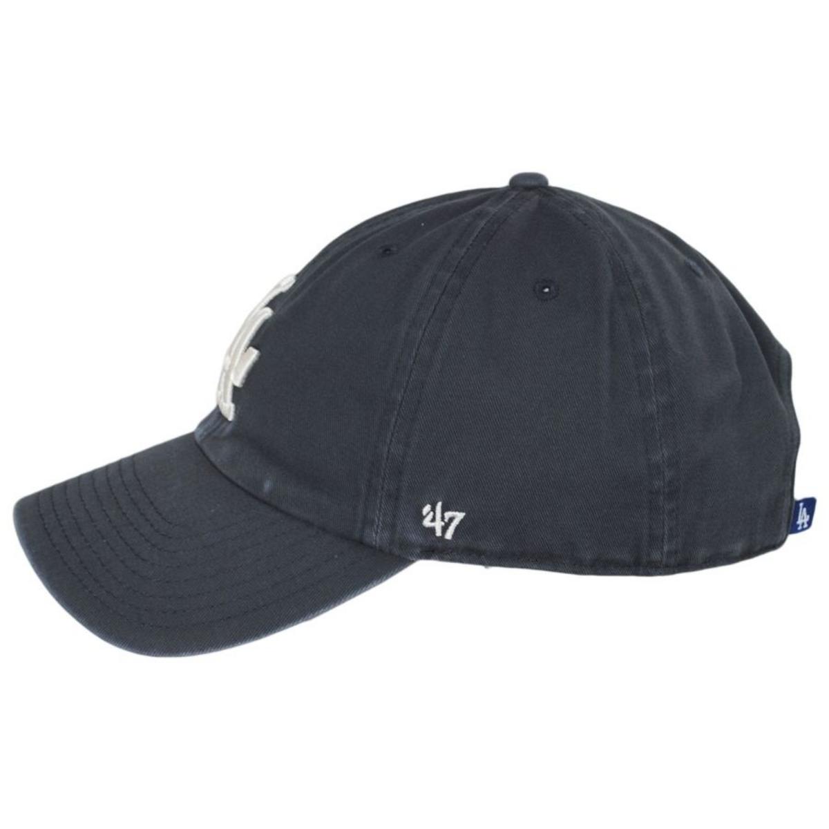 47 Brand | Los Angeles Dodgers MLB Clean Up Strapback Baseball Cap Dad Hat | 203042 | profile | NAVY WASH