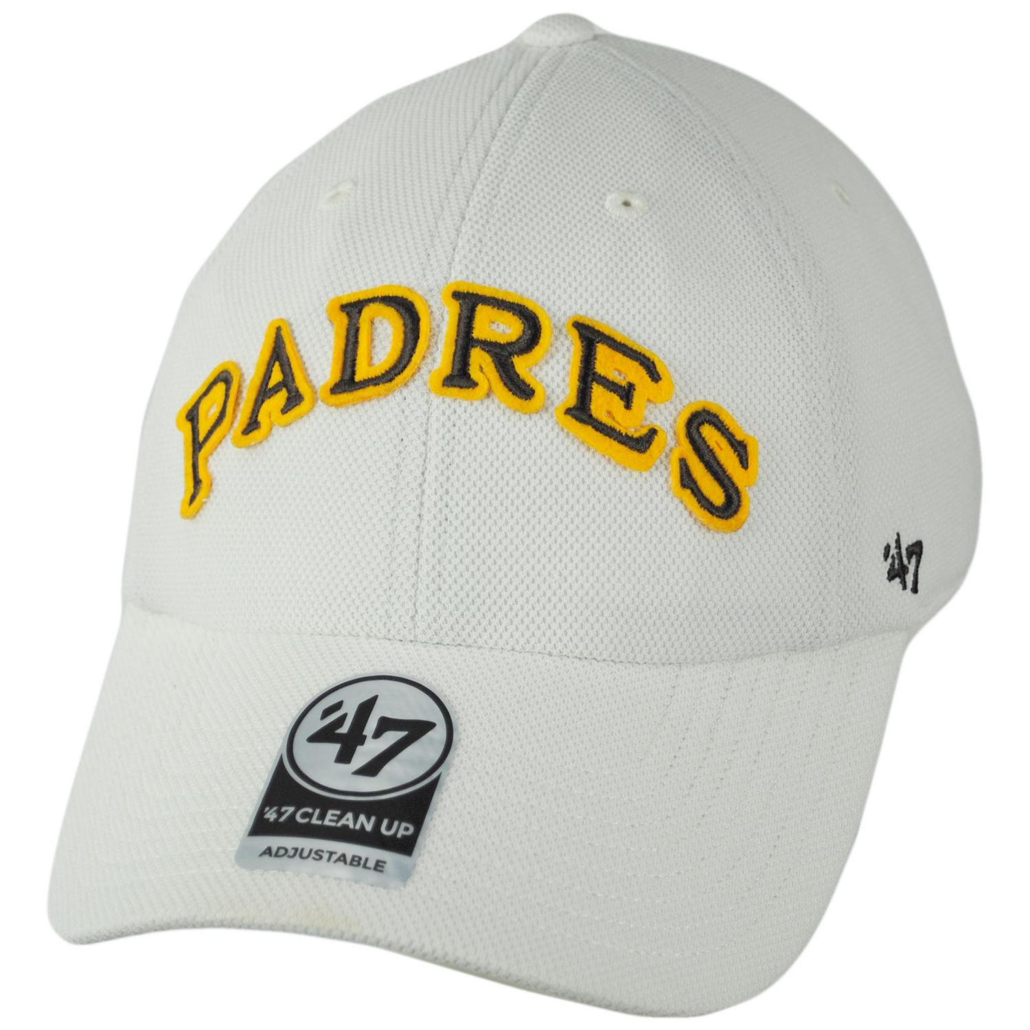 47 Brand | San Diego Padres MLB Cooperstown Golden Age Clean Up Strapback Baseball Cap Dad Hat | 204419 | lead | SANDSTONE