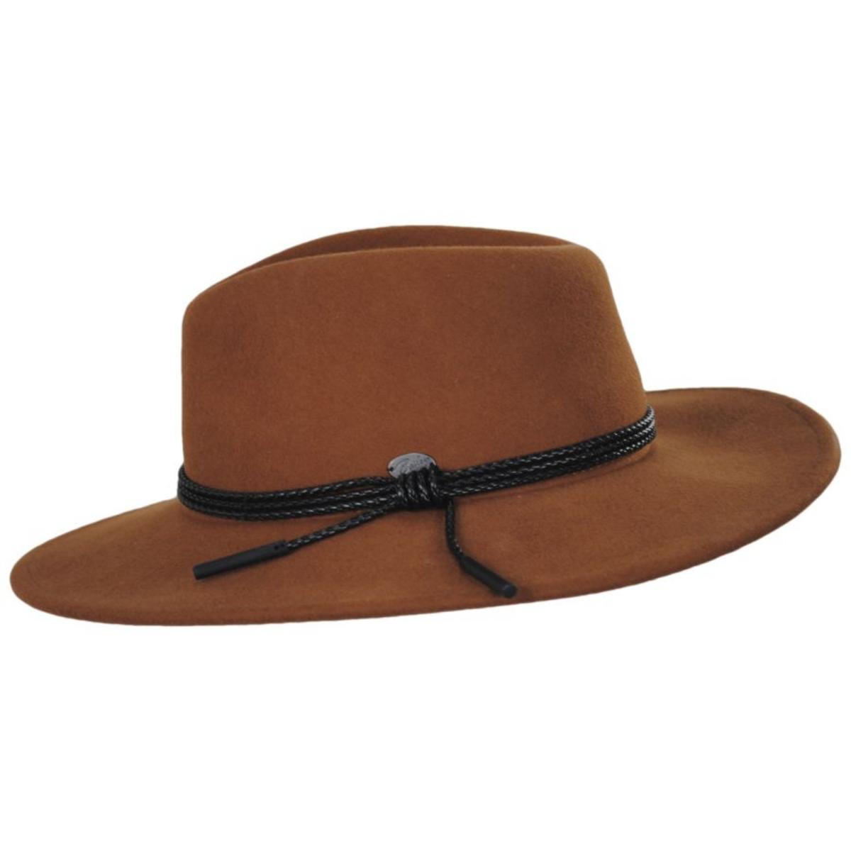 Bailey 1922 | Piston Wool Felt Aussie Hat - Caramel & Navy | 130349CN | profile | CARAMEL