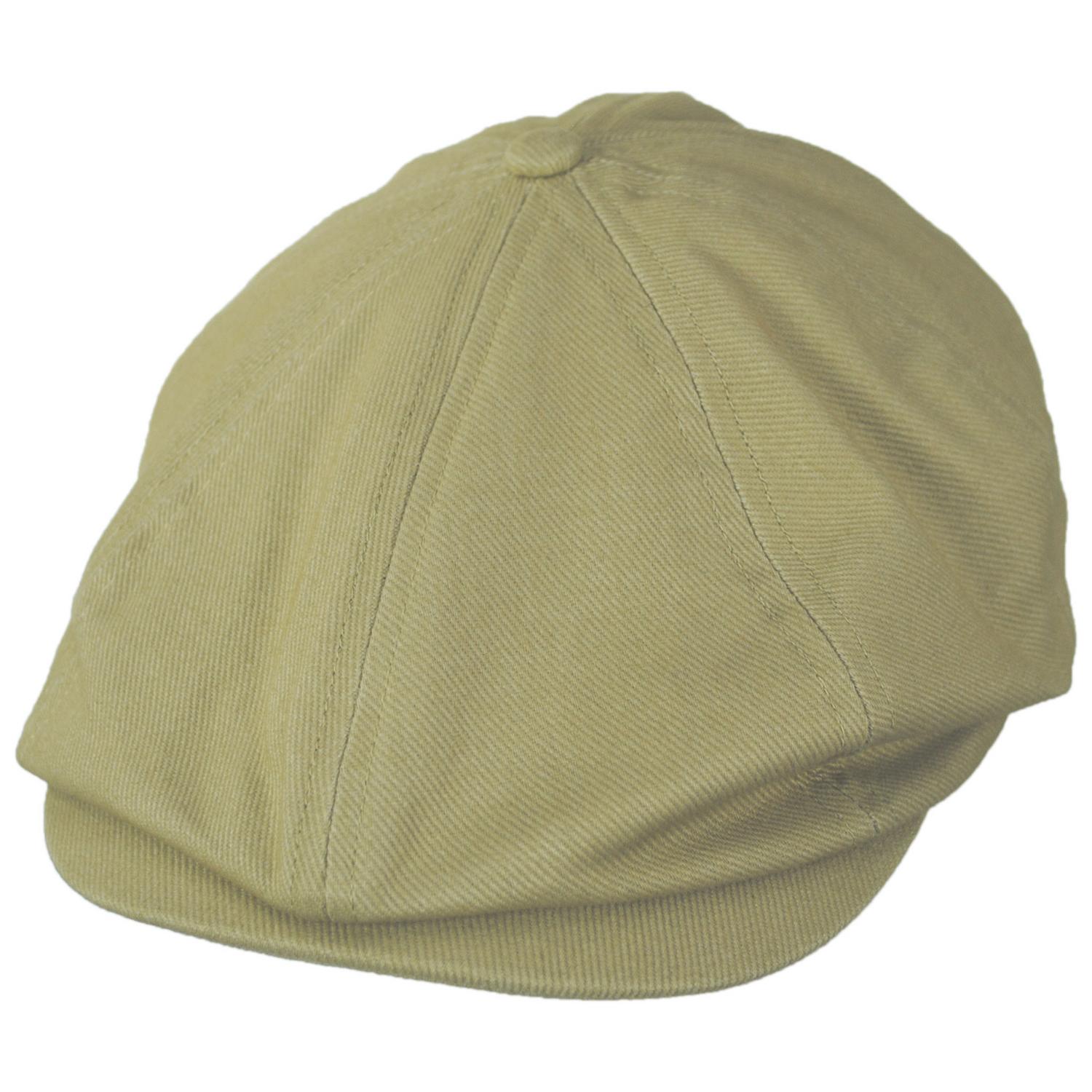 BRIXTON HATS | Brood Washed Cotton Twill Lightweight Newsboy Cap | 161578 | lead | WASHED KHAKI
