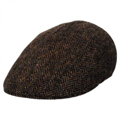 Stefeno Hats | Herringbone Harris Tweed Wool Ascot Cap | 171528 | lead | BROWN