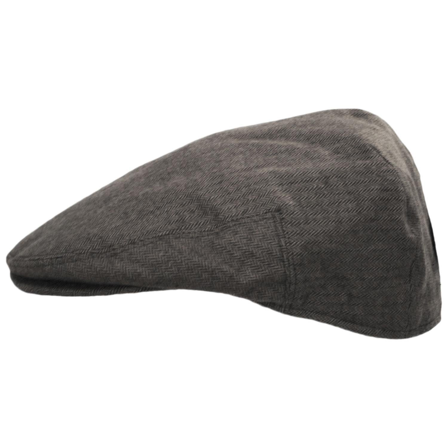 Baskerville Hat Company | Swansea Cotton Herringbone Ivy Cap | 167677 | profile | BLACK/GREY