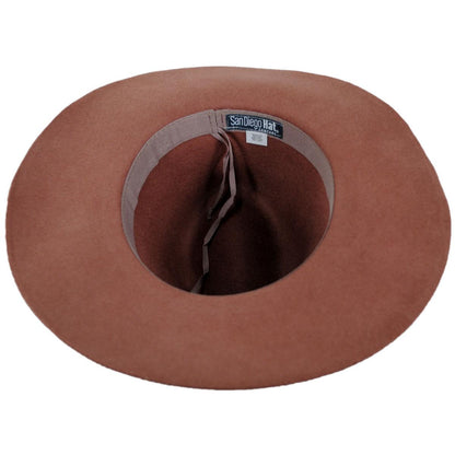 San Diego Hat Company | Prairie Wool Felt Packable Fedora Hat | 125208 | under | BROWN