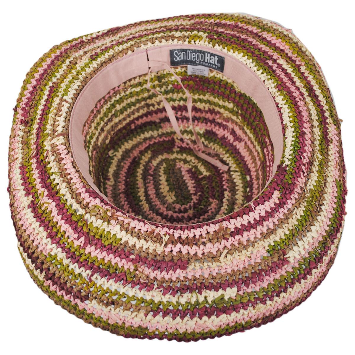 San Diego Hat Company | La Playa Raffia Straw Sun Hat | 103603 | under | MIXED EARTHTONE