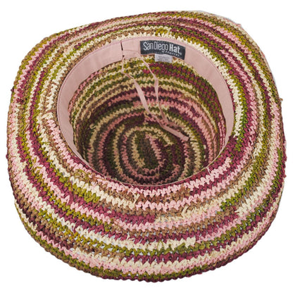 San Diego Hat Company | La Playa Raffia Straw Sun Hat | 103603 | under | MIXED EARTHTONE