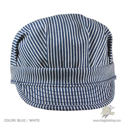 NEW YORK HAT CO | Striped Cotton Engineer Cap | 222900 | front | BLUE/WHITE