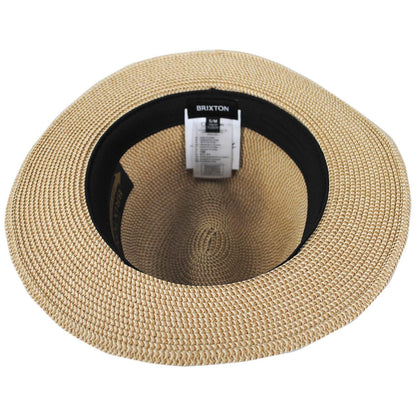 BRIXTON HATS | Roma Toyo Straw Fedora Hat | 128369 | under | MULTI BROWN/CHOCOLATE