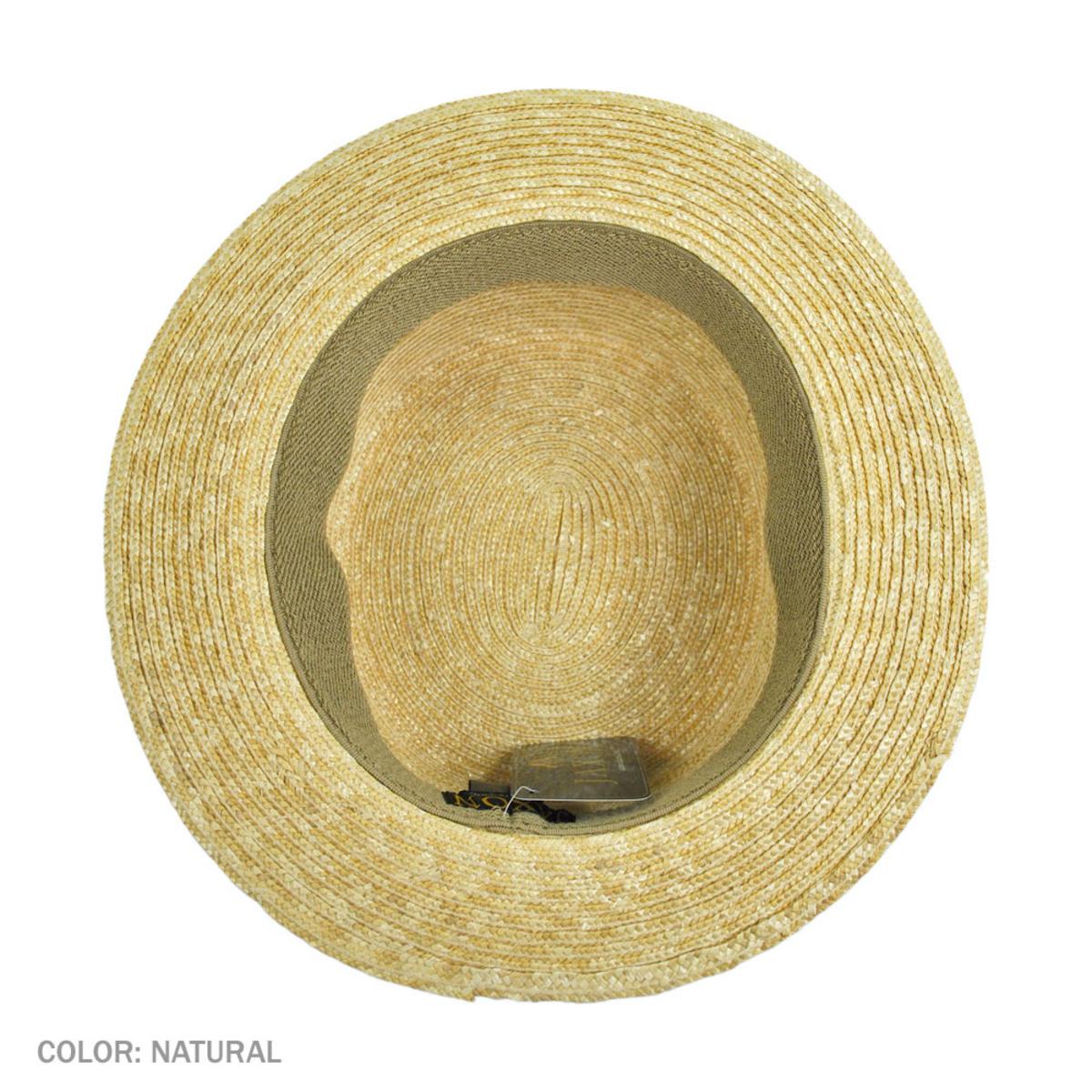 Jaxon Hats | Wholesale Striped Band Wheat Straw Skimmer Hat B2B Pre-Pack | B2B129005 | under | NATURAL