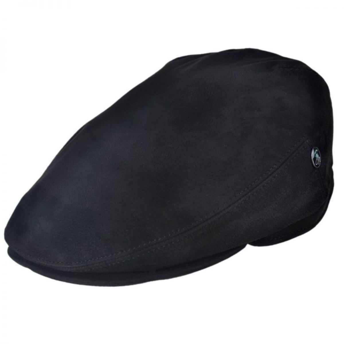 City Sport Caps | Matte Nappa Leather Ivy Cap | 175038 | lead | BLACK