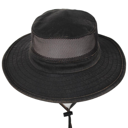 Dorfman Pacific | Weathered Cotton Mesh Boonie Hat | 400609 | front | BROWN