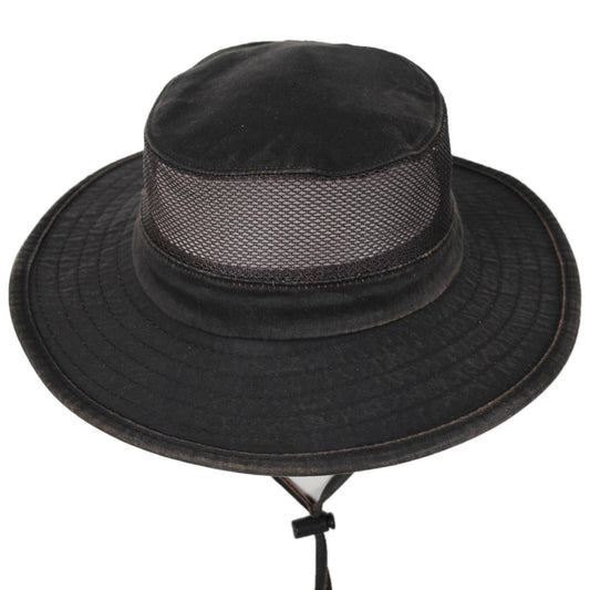 Dorfman Pacific | Weathered Cotton Mesh Boonie Hat | 400609 | front | BROWN