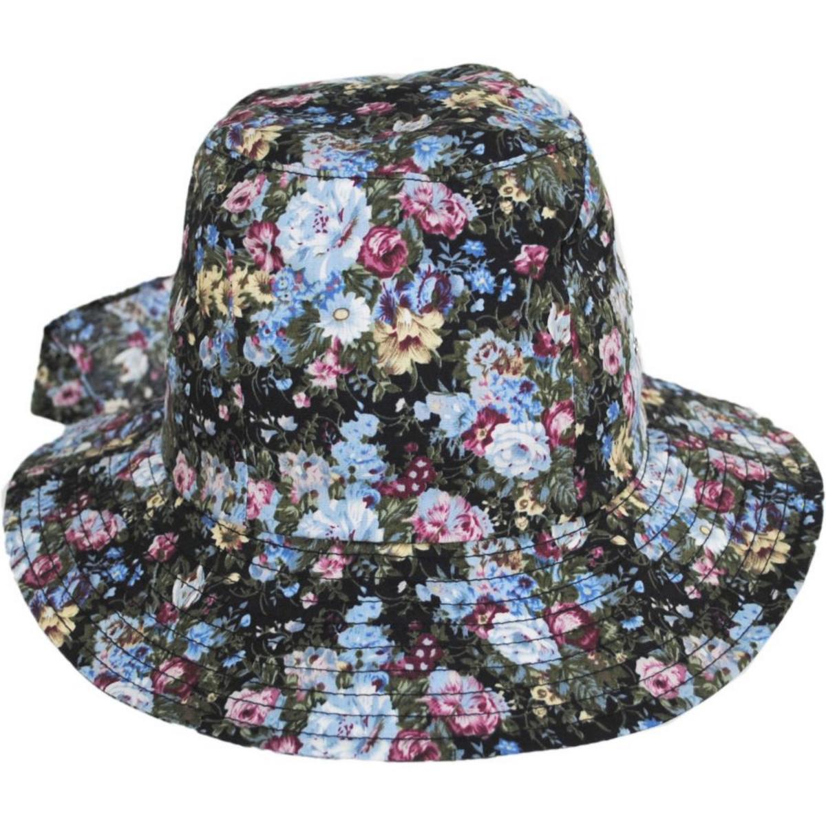 Betmar | Knotted Cotton Cloche Hat | 106043 | front | NAVY FLORAL