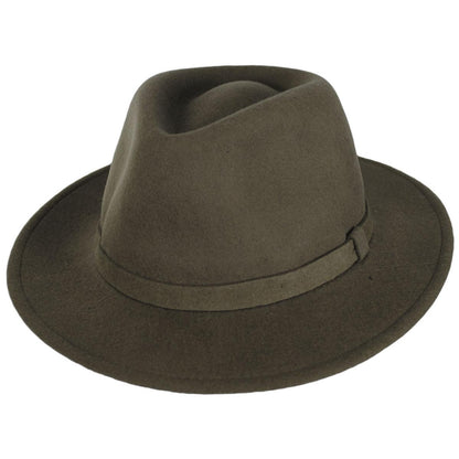 Stefeno Hats | Slope Earflap Wool Felt Fedora Hat | 136064 | lead | TAUPE