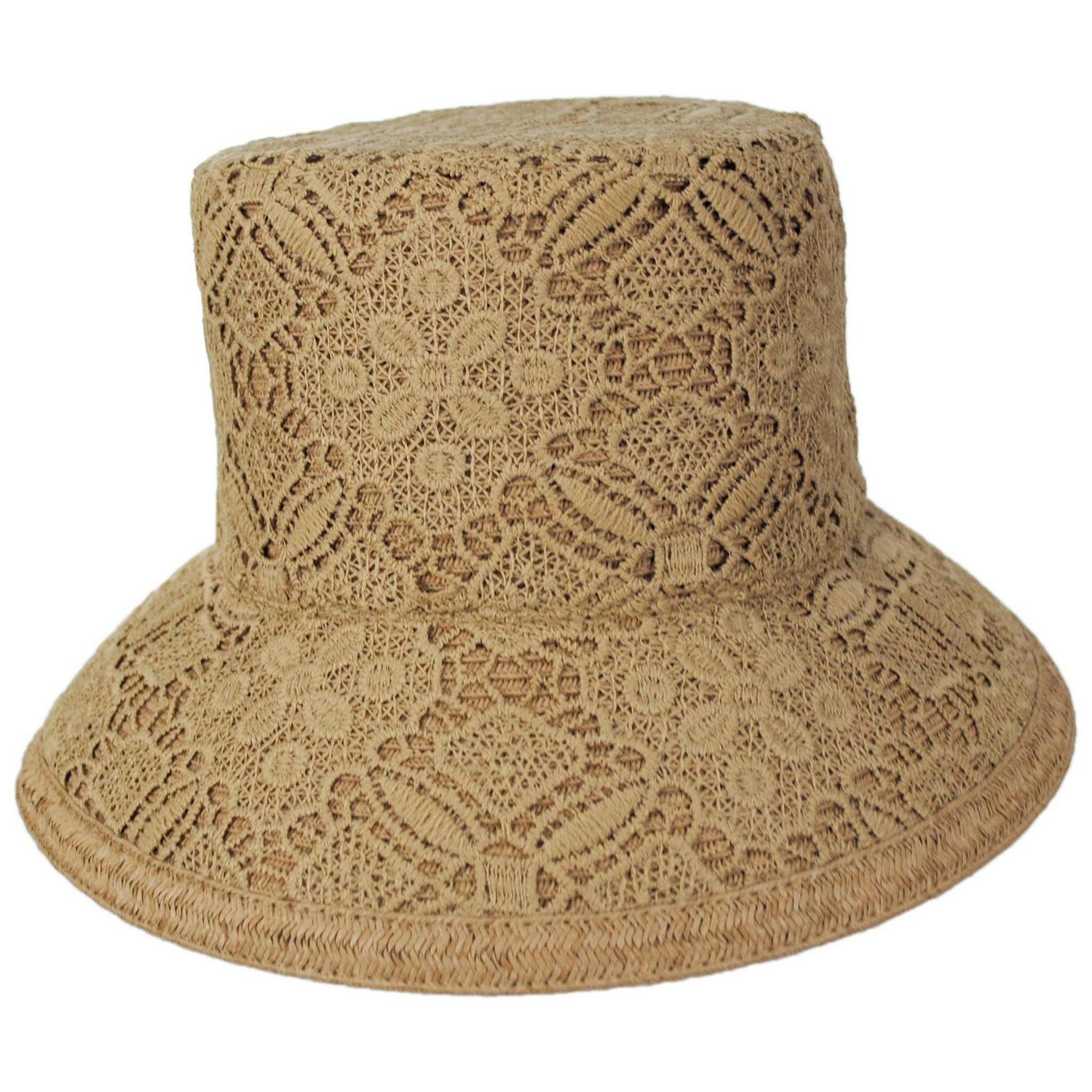 Jeanne Simmons | Cordon Toyo Straw Bucket Hat | 101820 | front | TAN
