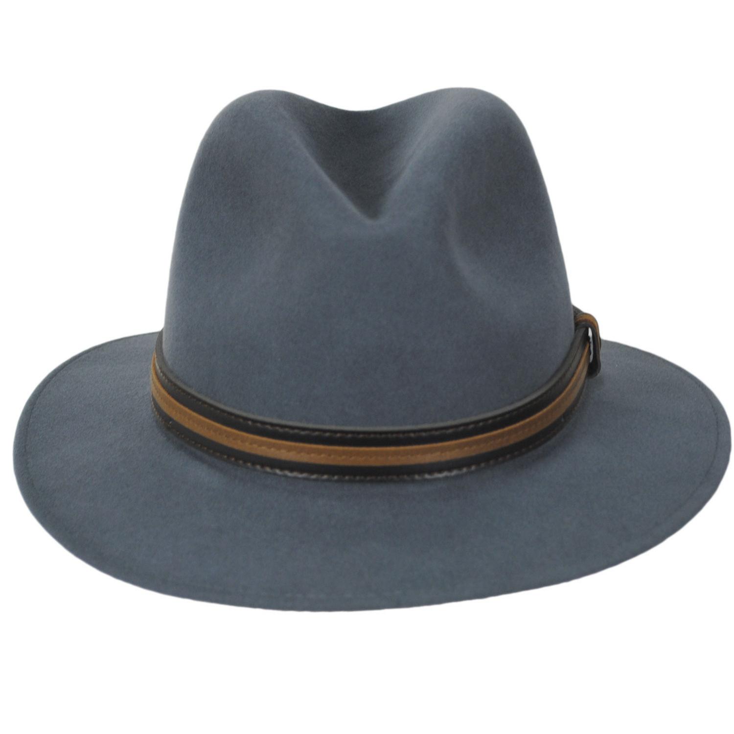 Bailey 1922 | Brandt Lanolux Wool Felt Fedora Hat - Bluestone | 130061BS | front | BLUESTONE