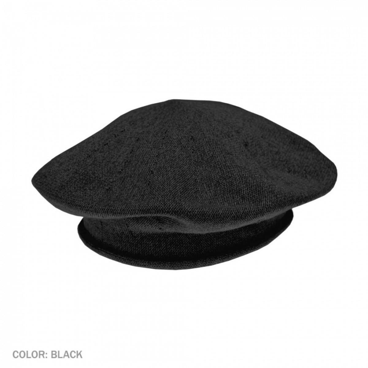 sur la tete | Cotton Beret - 11.5 inch Diameter | 151101 | profile | BLACK