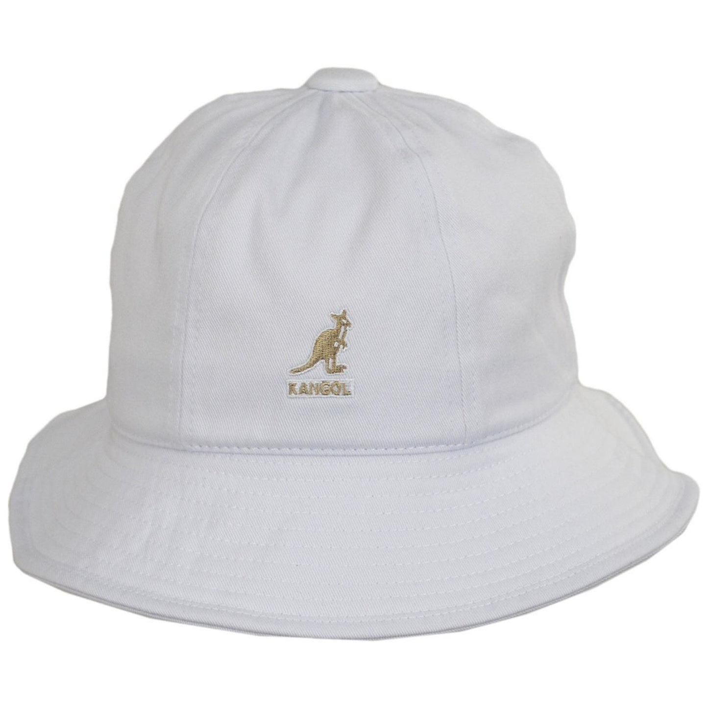Kangol | Washed Cotton Casual Bucket Hat | 185804 | front | WHITE