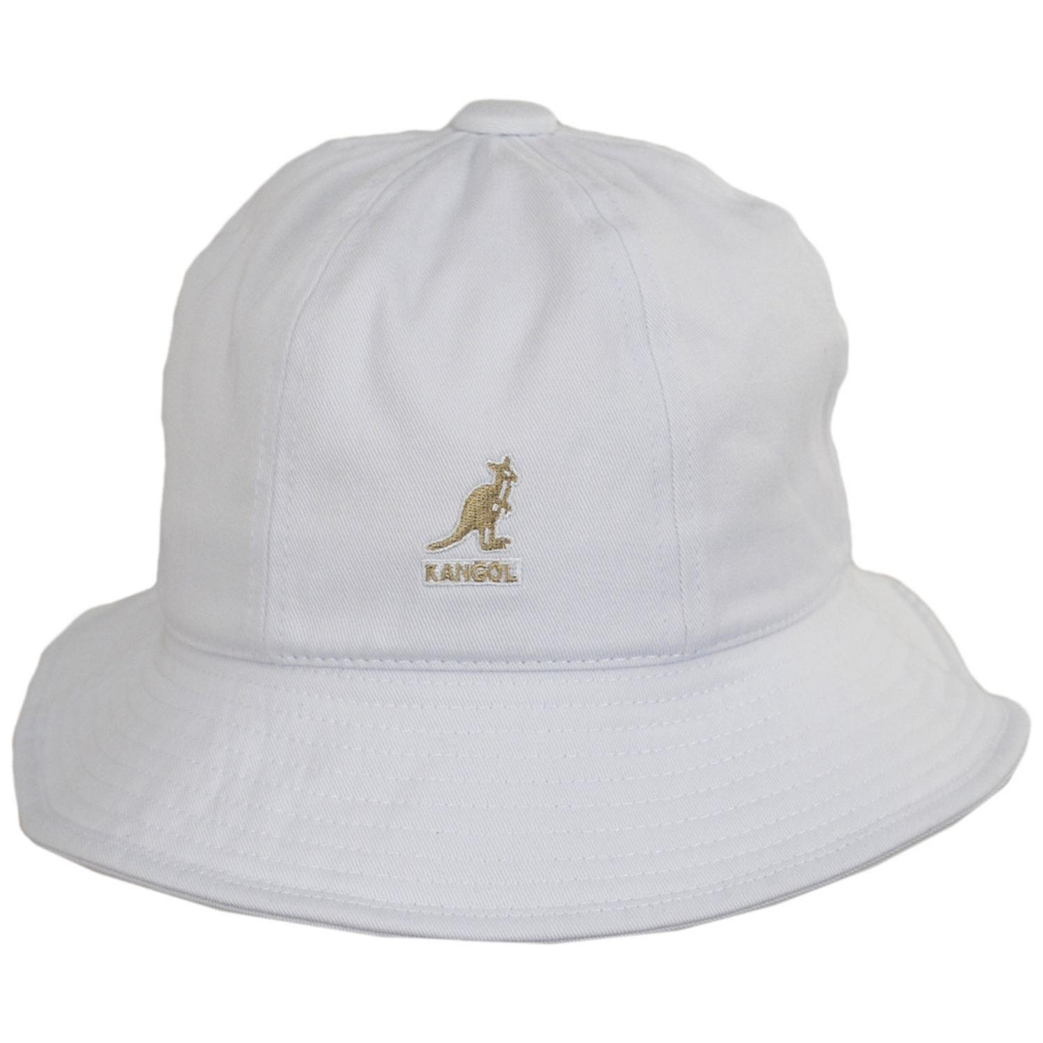 Kangol | Washed Cotton Casual Bucket Hat | 185804 | front | WHITE